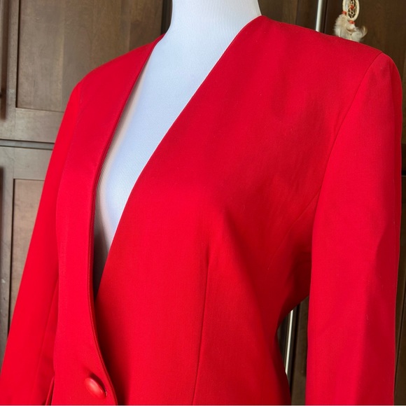 Christian Dior Red 100% Wool Long Blazer US12 Used Once!! - Picture 4 of 16